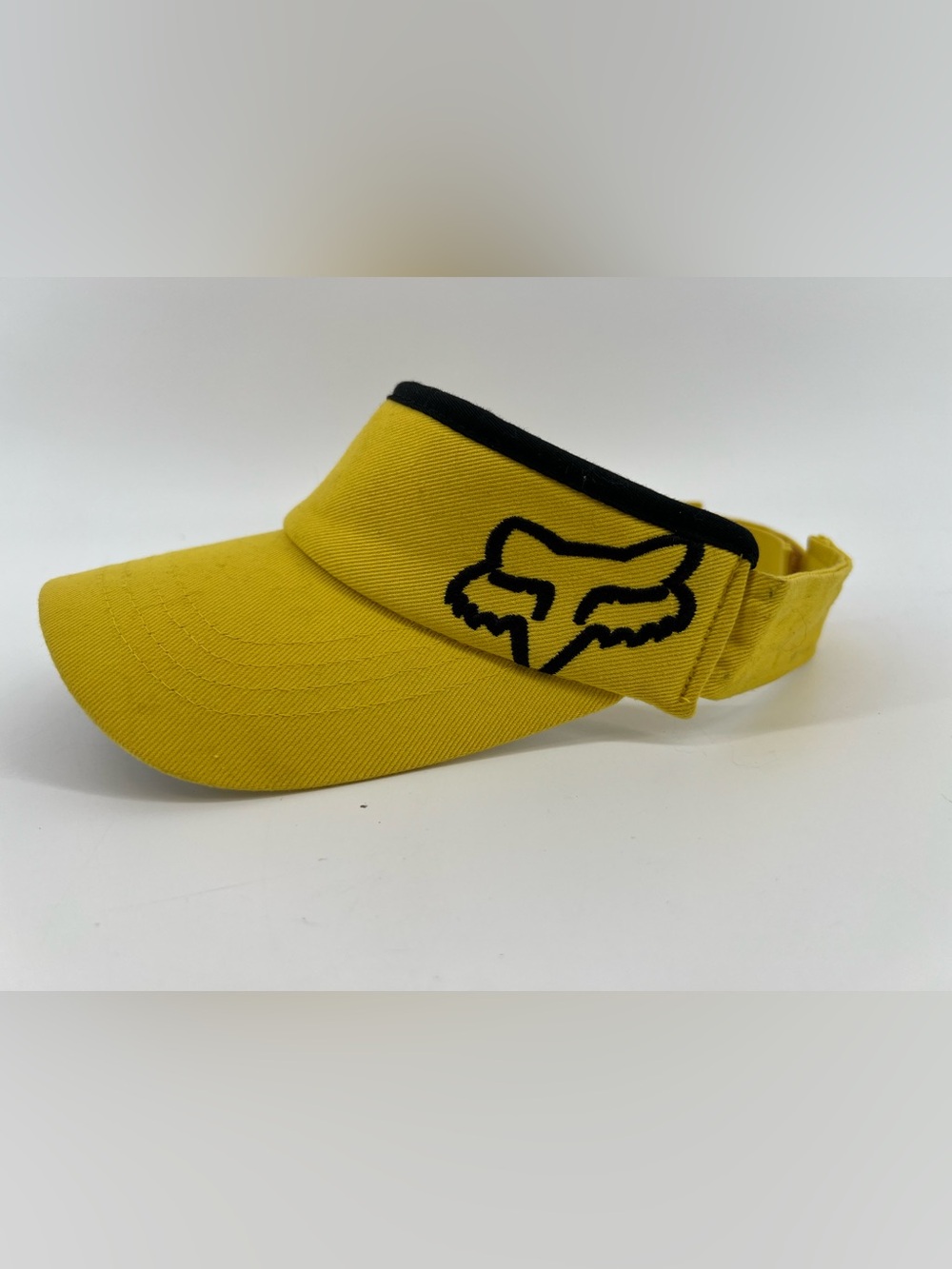 Fox Racing Strapback Sun Visor Cap Yellow One Size Adjustable Embroidered Cotton